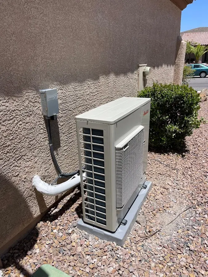Residential air conditioning condenser unit in Holtville